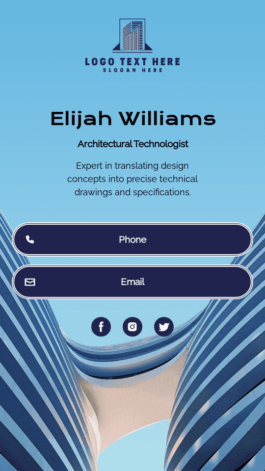 Expert Architectural Technologist Digital Business Card