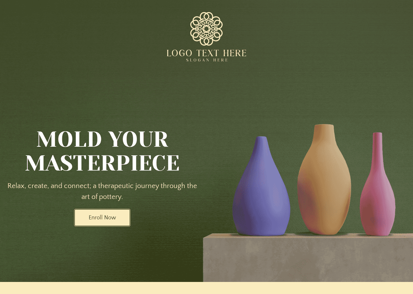 Pottery Studio Classes Website Preview