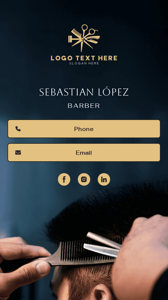 Expert Barber Digital Business Card Preview