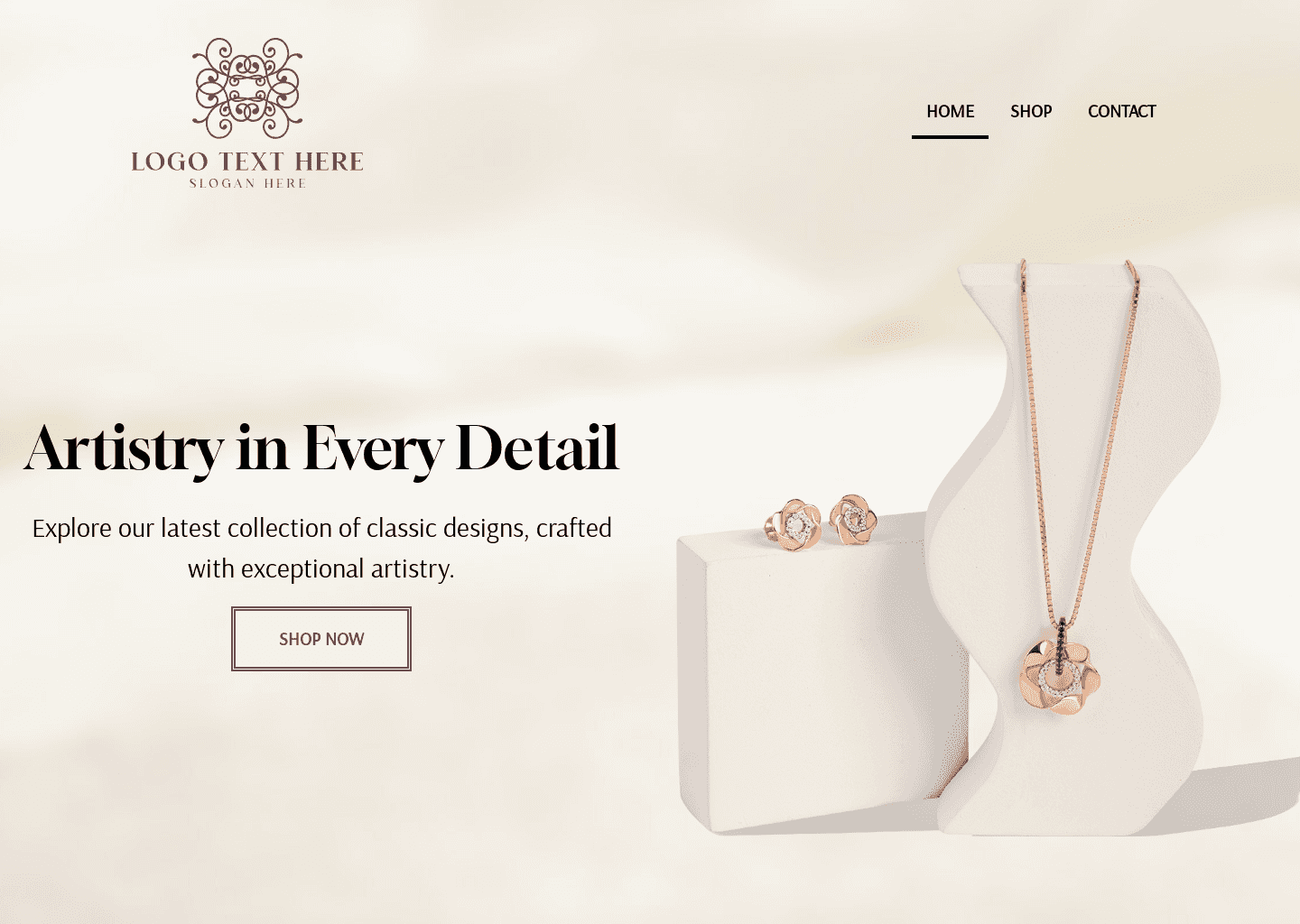 Jewelry Piece Collection Website Preview