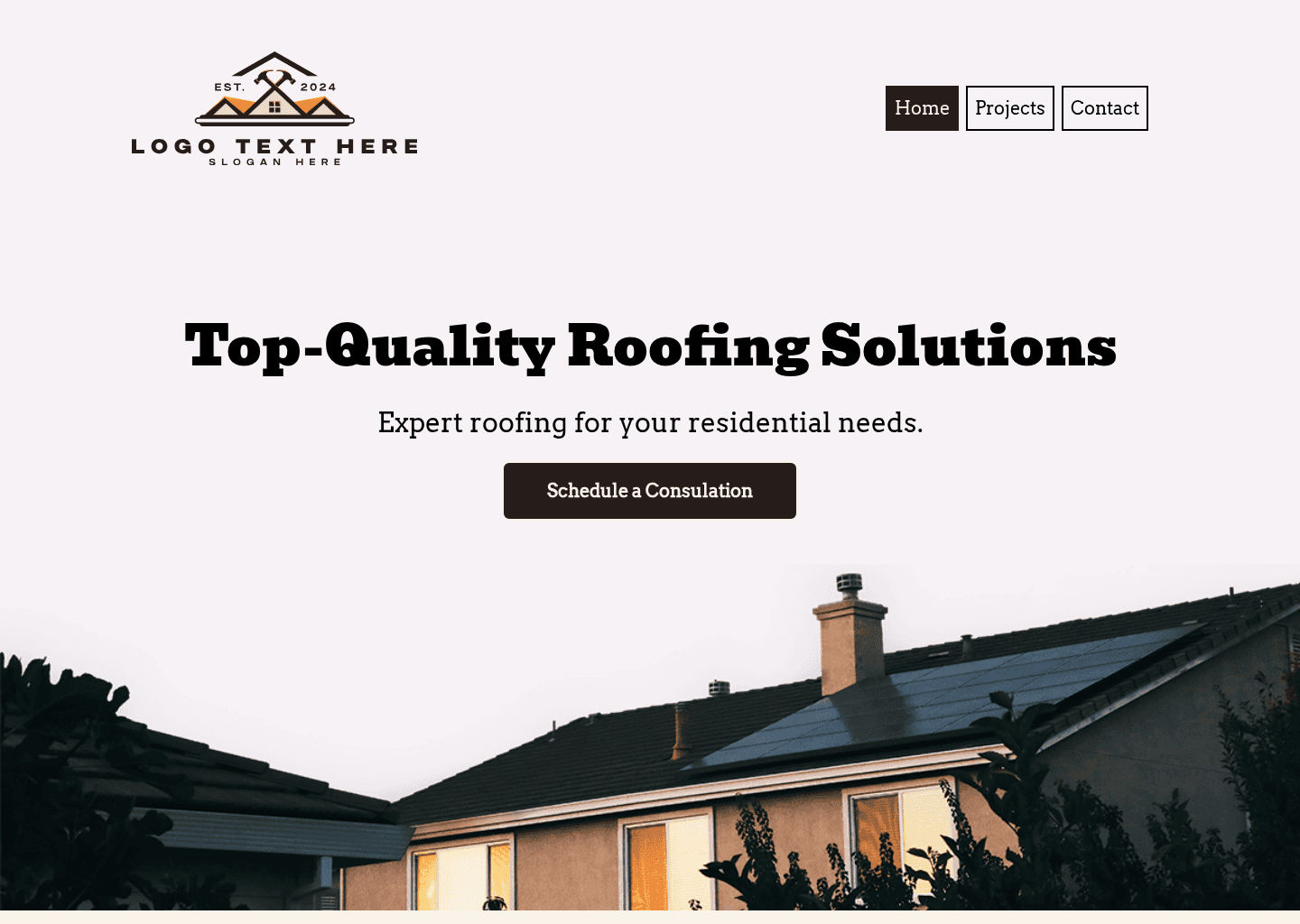 Residential Roofing Solutions Website Preview