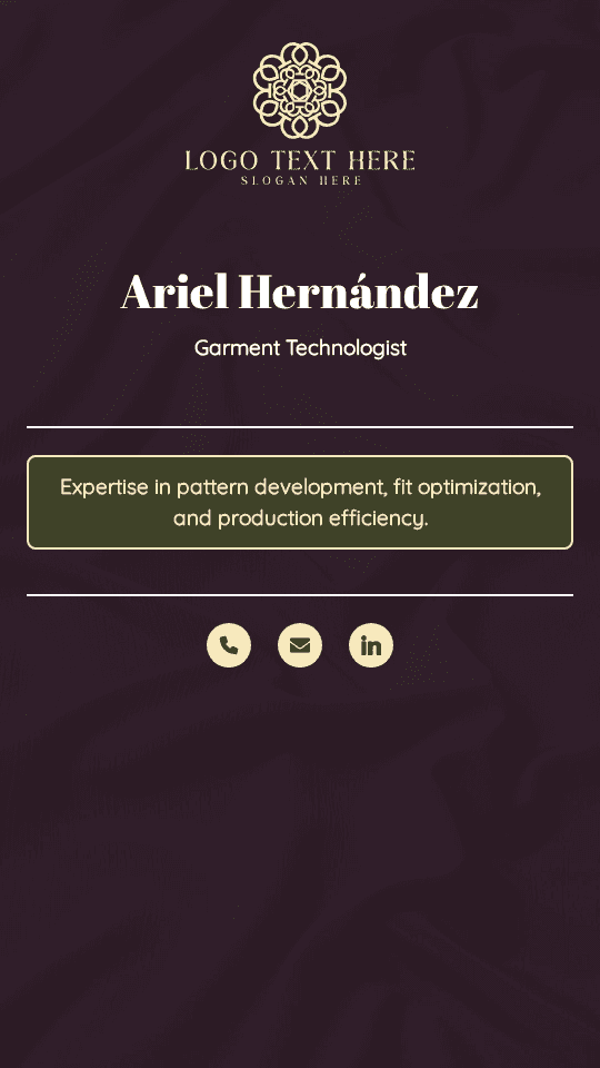 Expert Garment Technologist Digital Business Card Preview