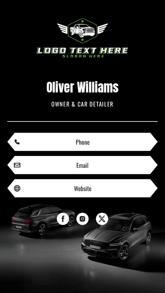 Vehicle Car Detailer Digital Business Card Preview
