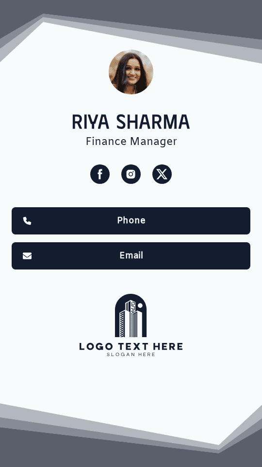 Finance Manager Digital Business Card Preview