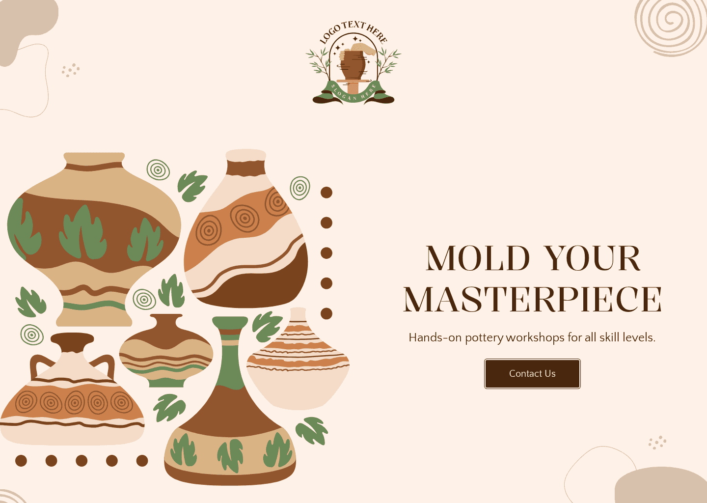 Pottery Sculpting Class Website Preview