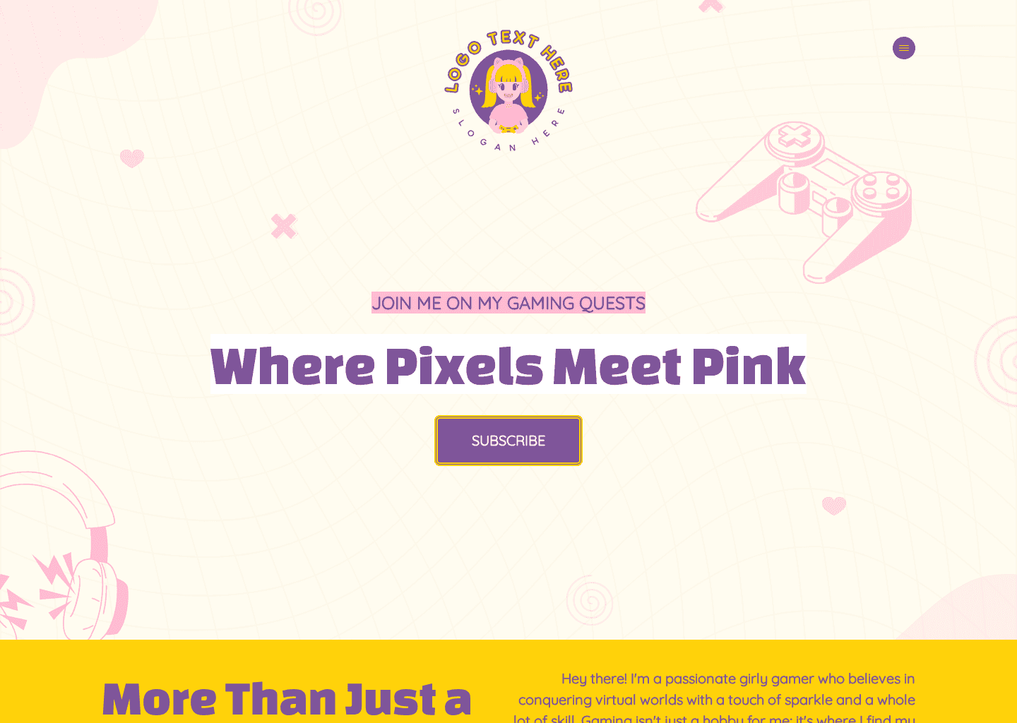 Cute Online Gamer Website Preview