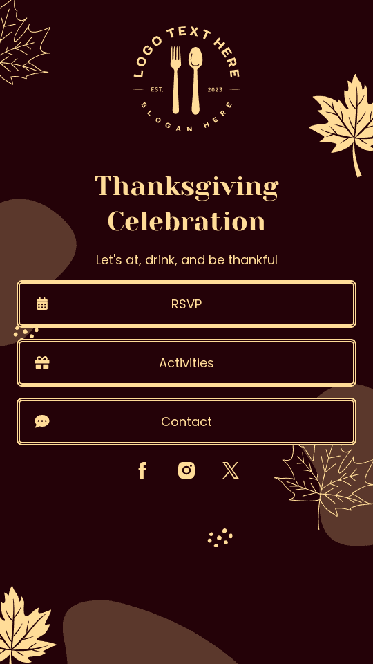 Thanksgiving Celebration Link In Bio Design