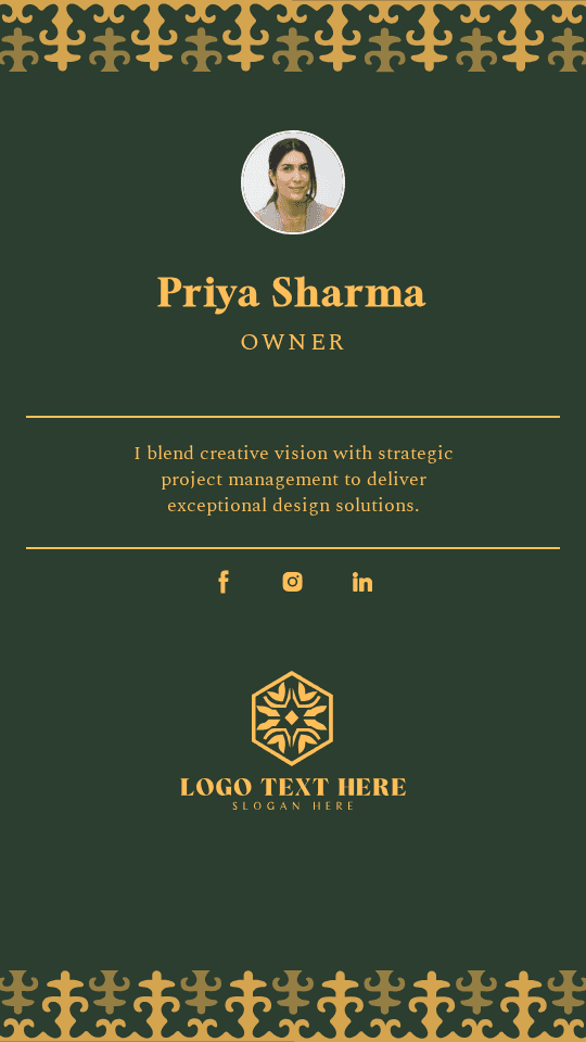 Interior Design Owner Digital Business Card