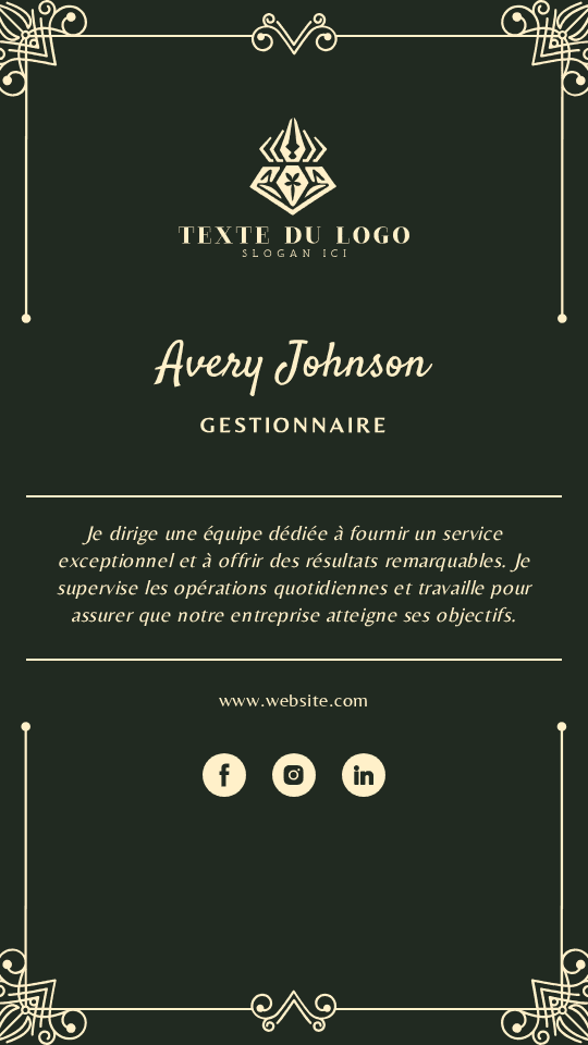 Directeur Général d'Entreprise Digital Business Card