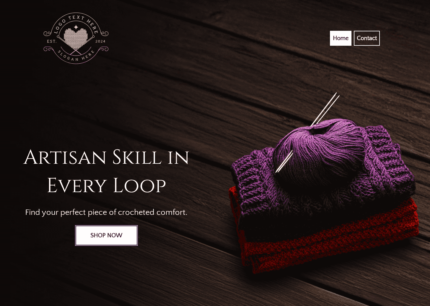 Handcrafted Knitted Creations Website Preview