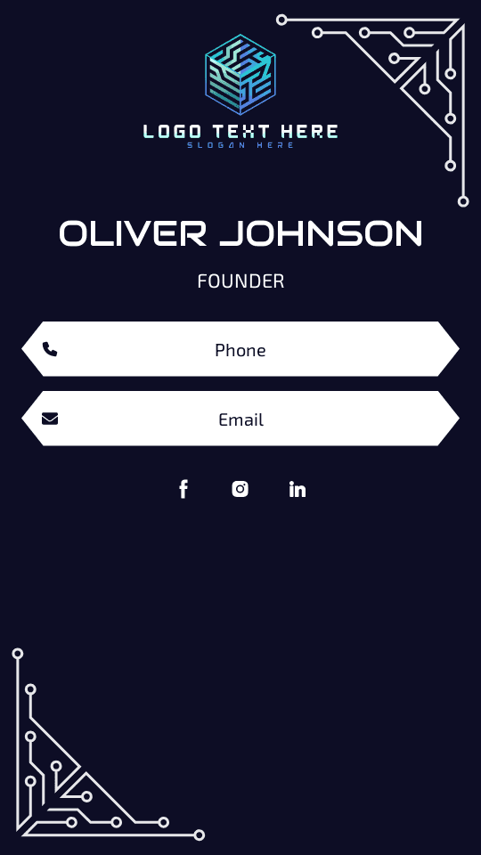 Generic Tech Founder Digital Business Card Preview