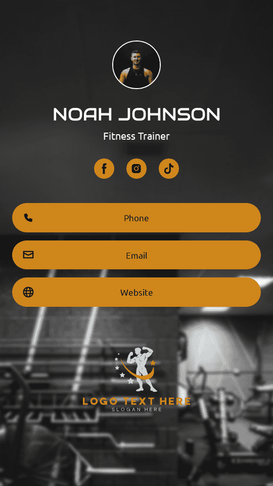 Weight Training Coach Digital Business Card Preview