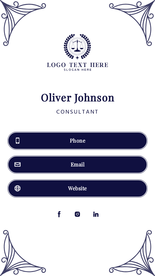 Professional Legal Consultant Digital Business Card Preview