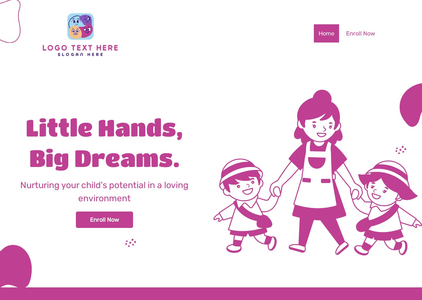 Kids Education Daycare Website Preview