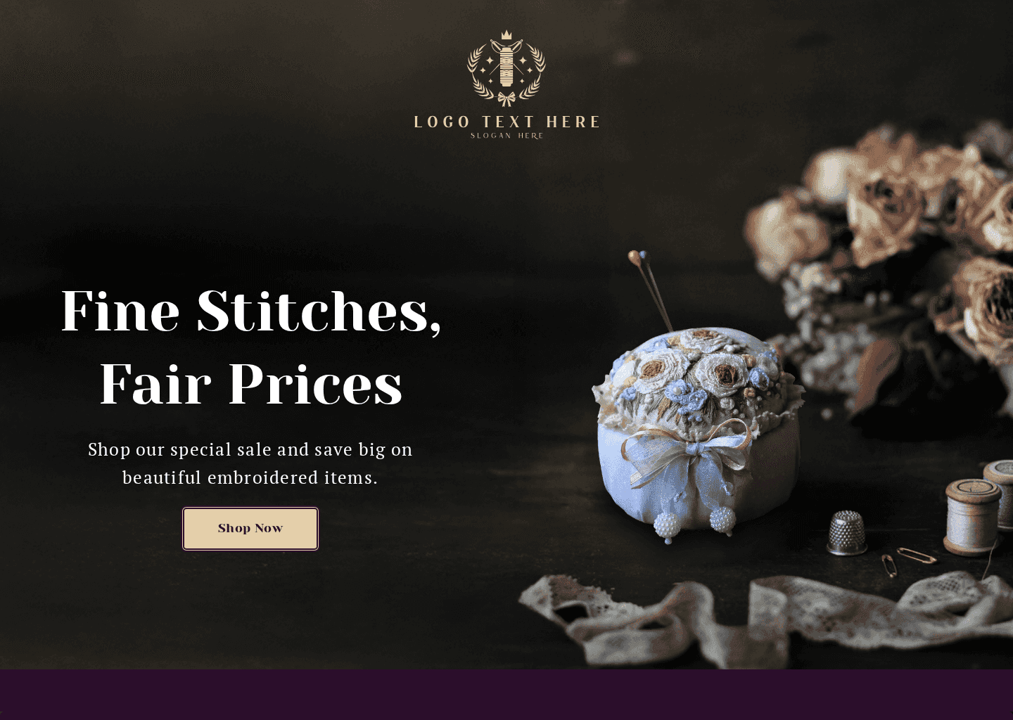 Embroidery Store Promo Website Preview