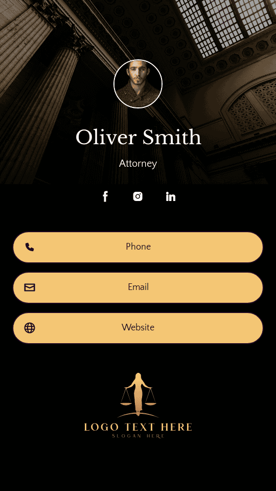 Law Firm Attorney Digital Business Card Preview