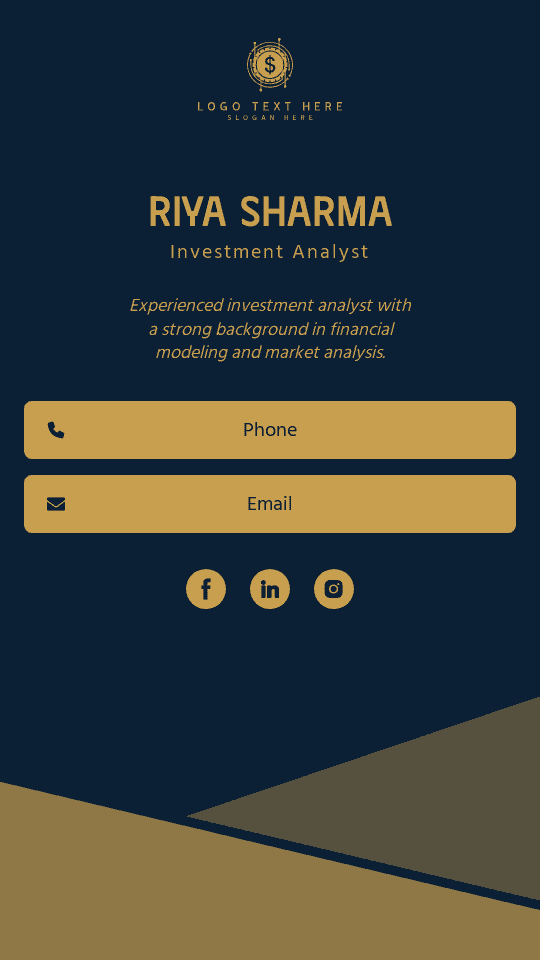 Investment Analyst Digital Business Card