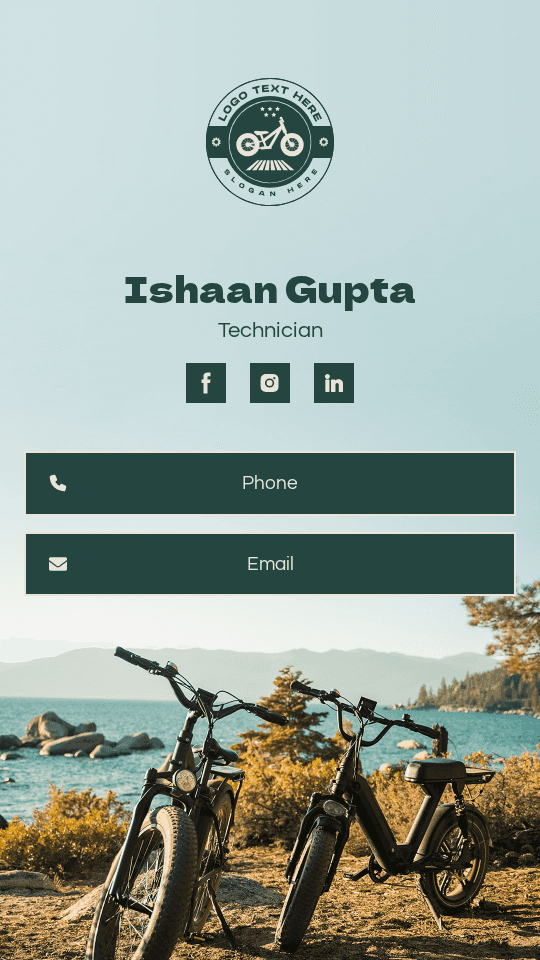 Electrical Bike Technician Digital Business Card Preview