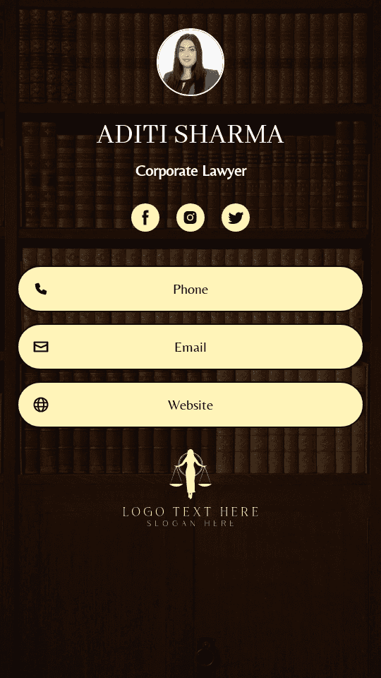 Business Corporate Lawyer Digital Business Card