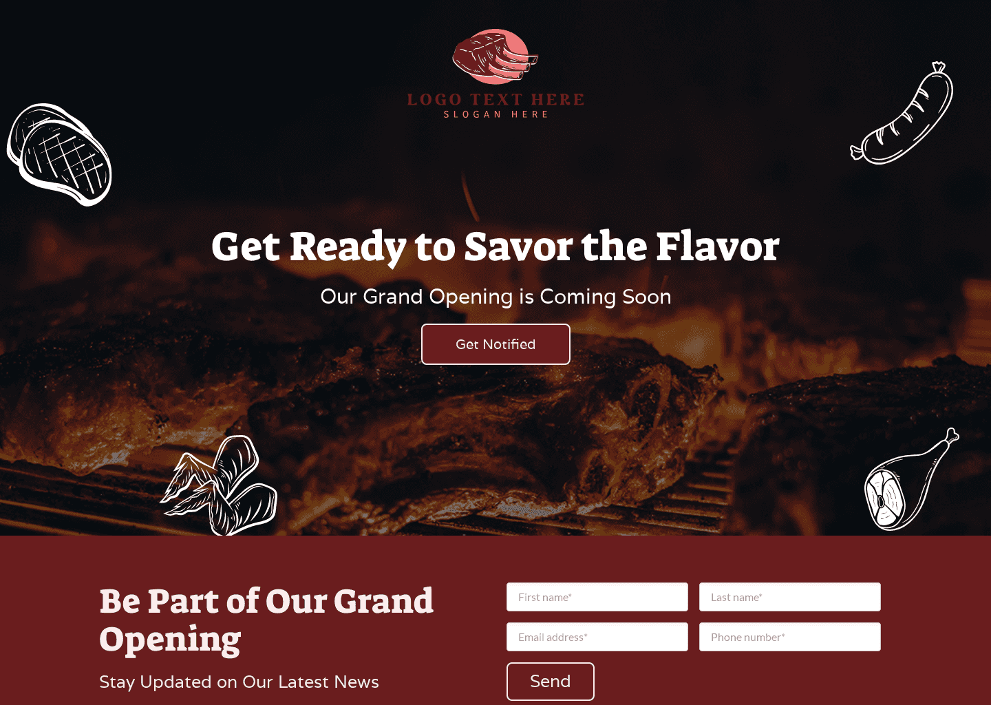 Steakhouse Grand Opening Website