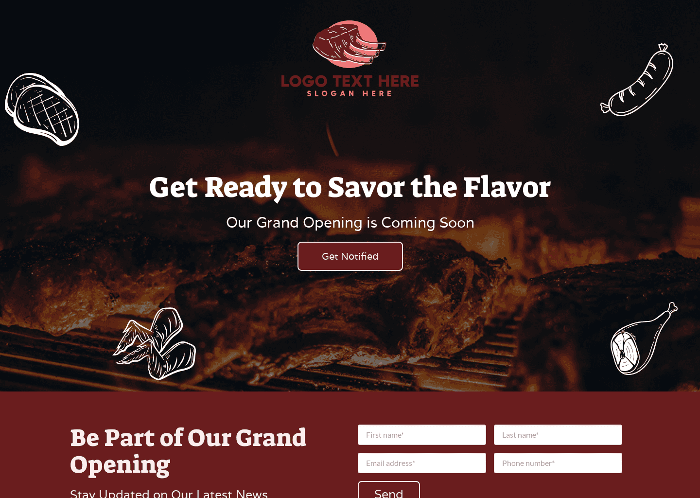Steakhouse Grand Opening Website Preview
