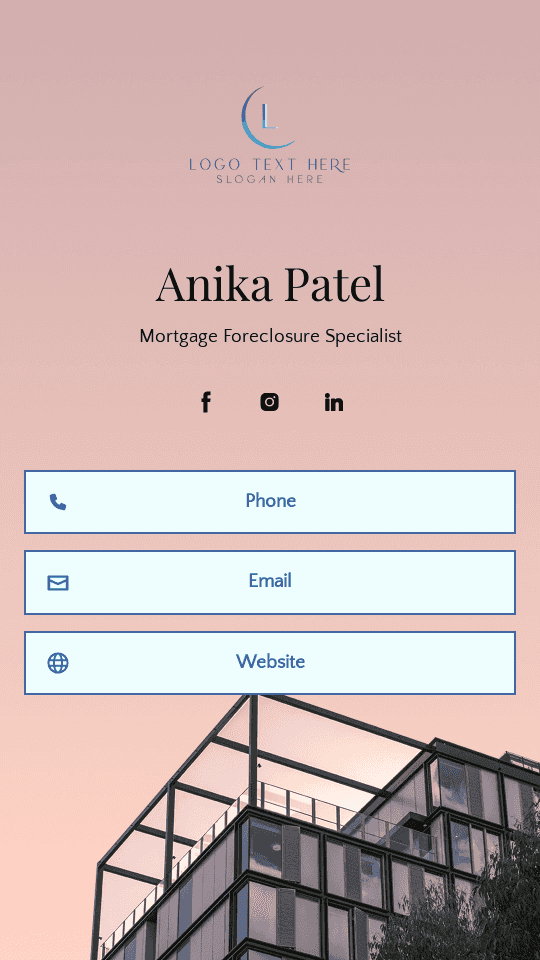 Mortgage Foreclosure Specialist Digital Business Card