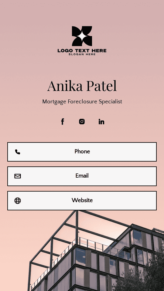 Mortgage Foreclosure Specialist Digital Business Card