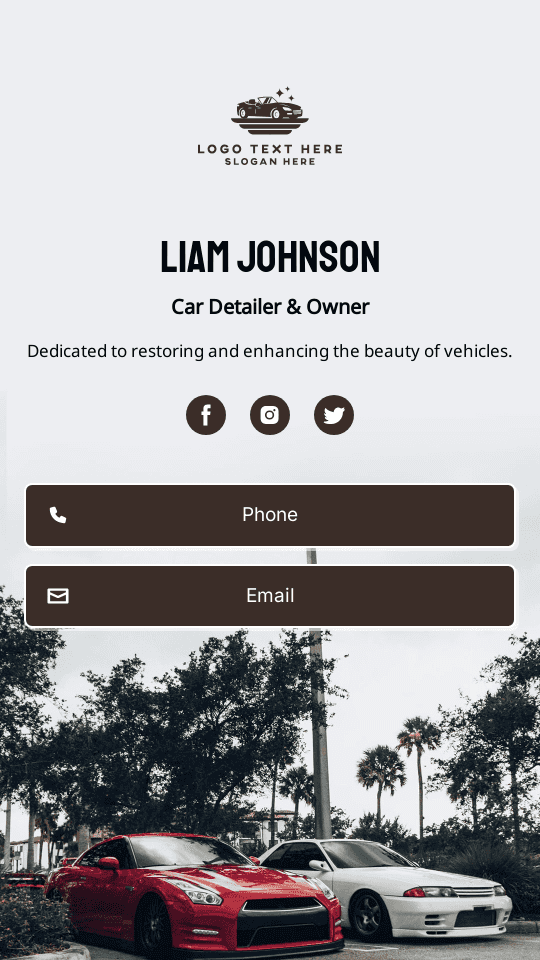 Automotive Detailing Specialist Digital Business Card