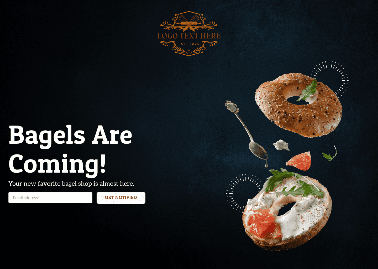 Bagel Shop Opening Website Preview