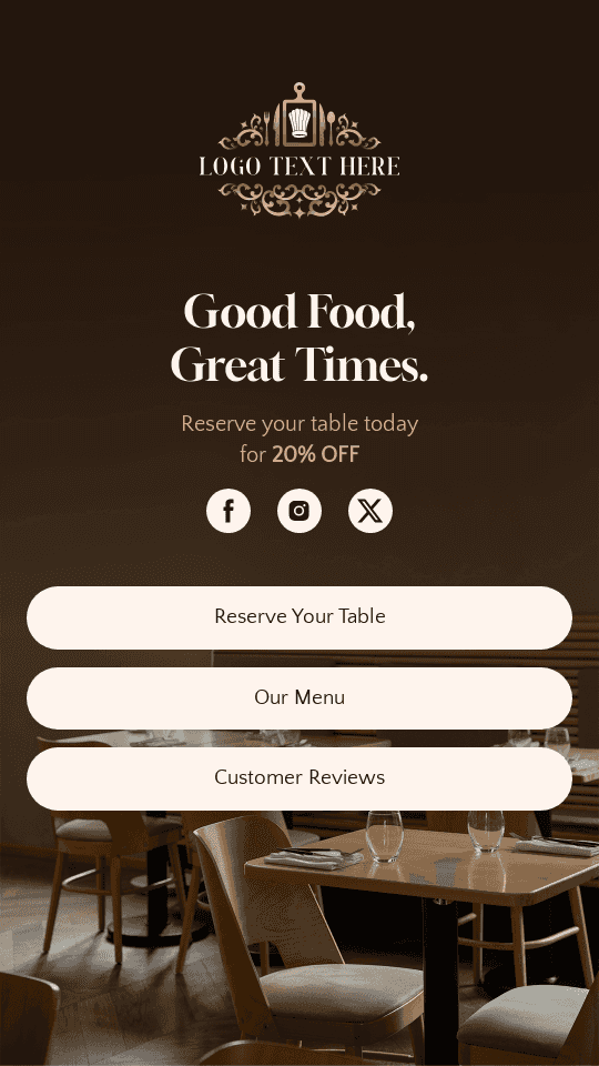 Generic Restaurant Promotion Link in Bio Preview