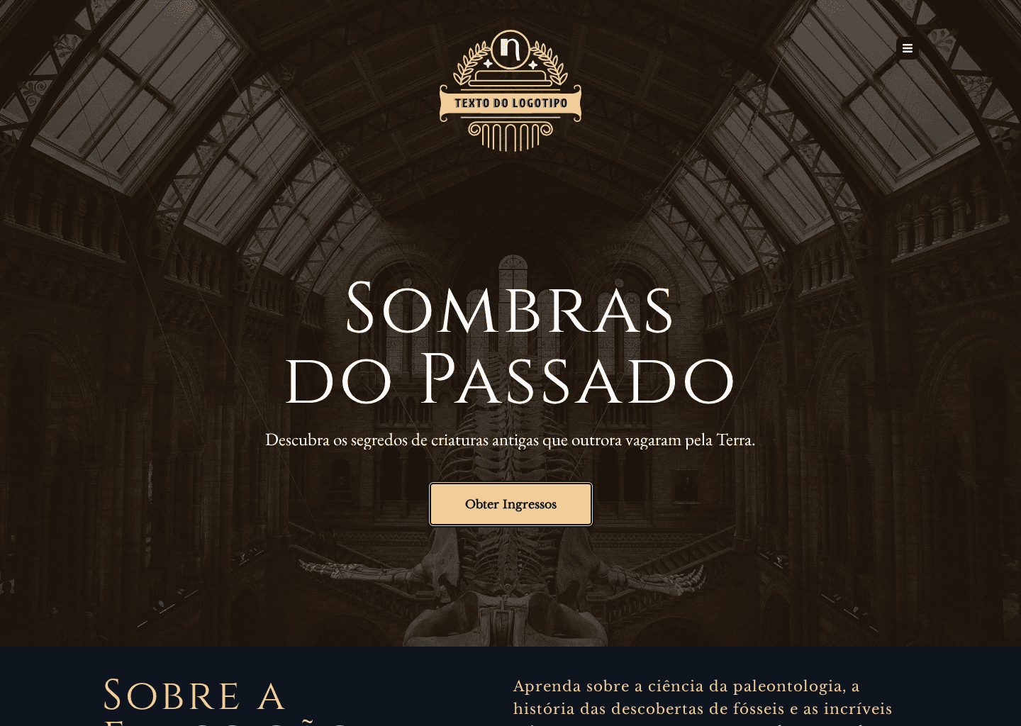 Exposição de Fósseis Website Preview