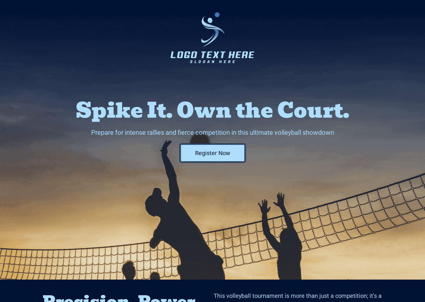 Team Volleyball Contest Website Preview