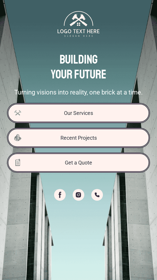 Construction Building Link In Bio Design
