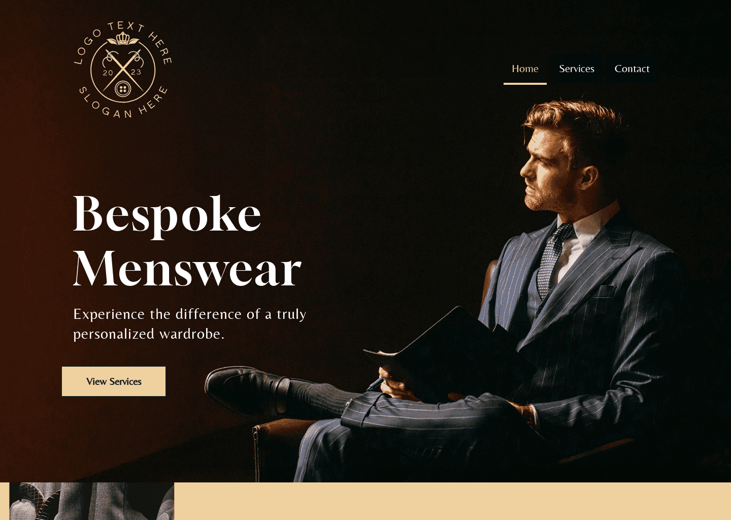 Tailor Made Suit Website Preview