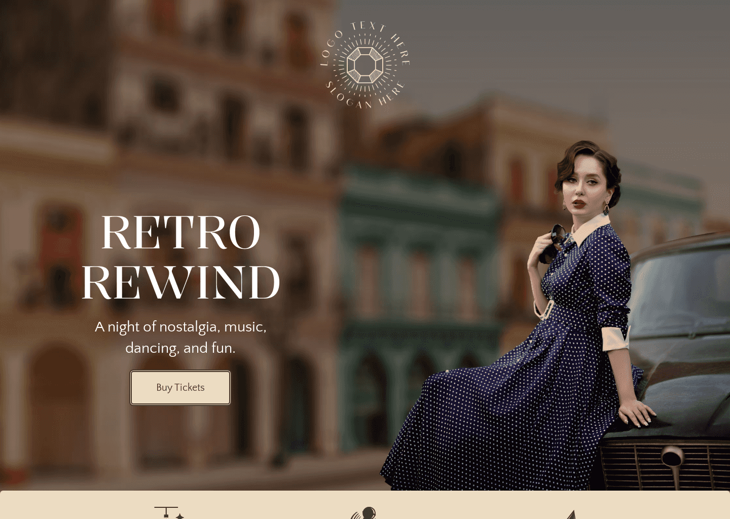 Retro Event Party Website Preview