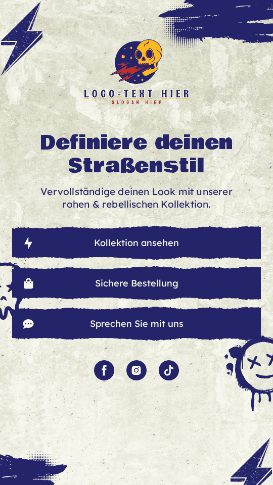 Städtischer Grunge-Shop Link in Bio