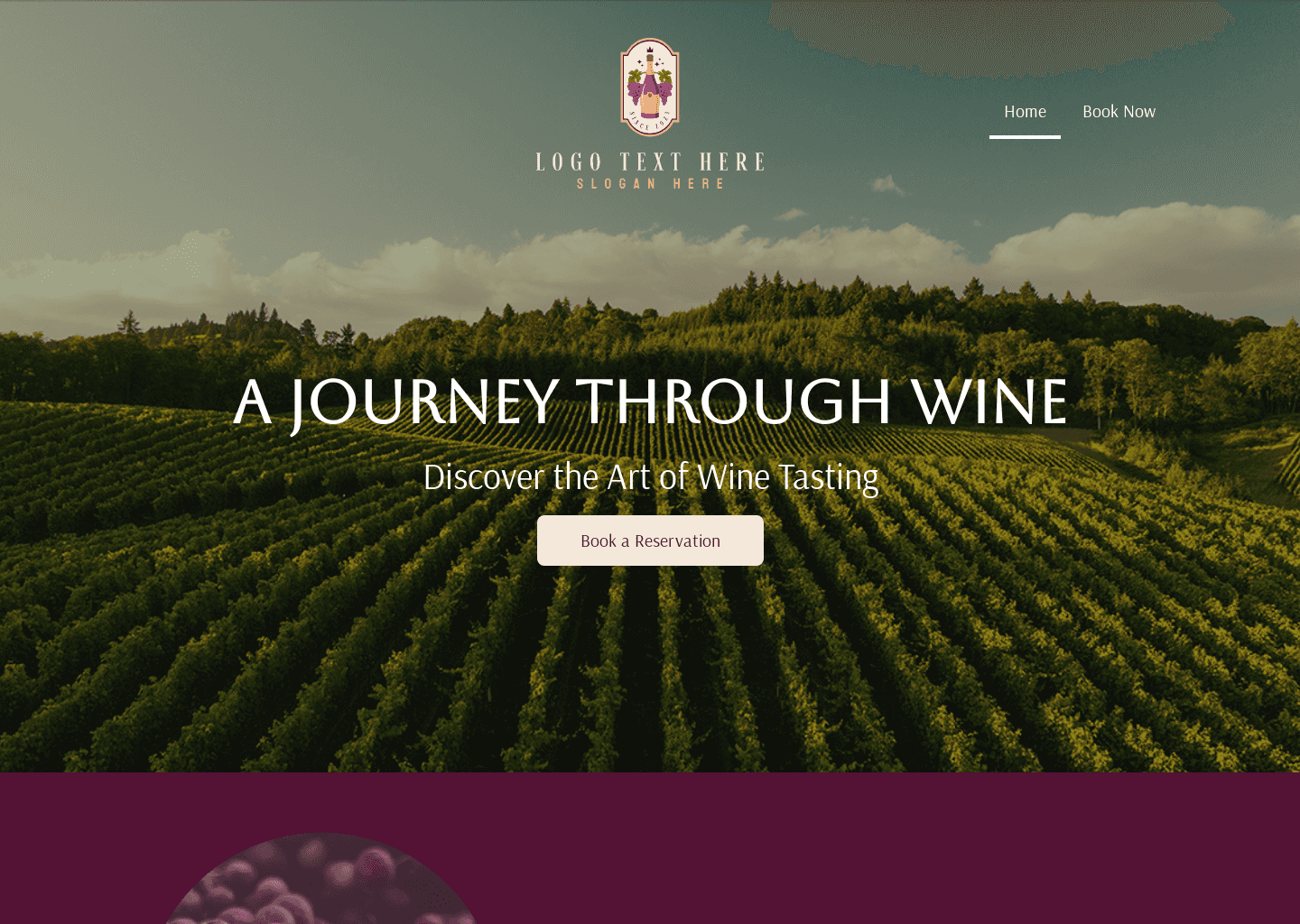 Wine Tasting Winery Website Preview