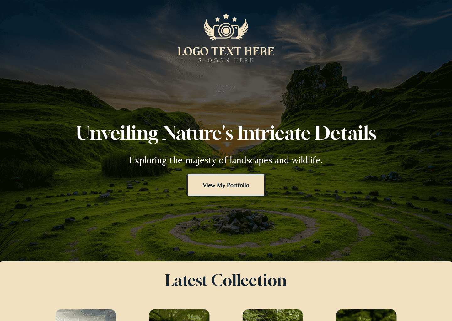 Nature Photographer Portfolio Website Preview