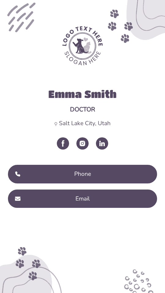 Animal Clinic Doctor Digital Business Card Preview