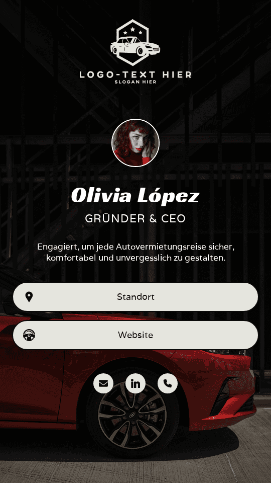 Autovermietungsinhaber Digital Business Card