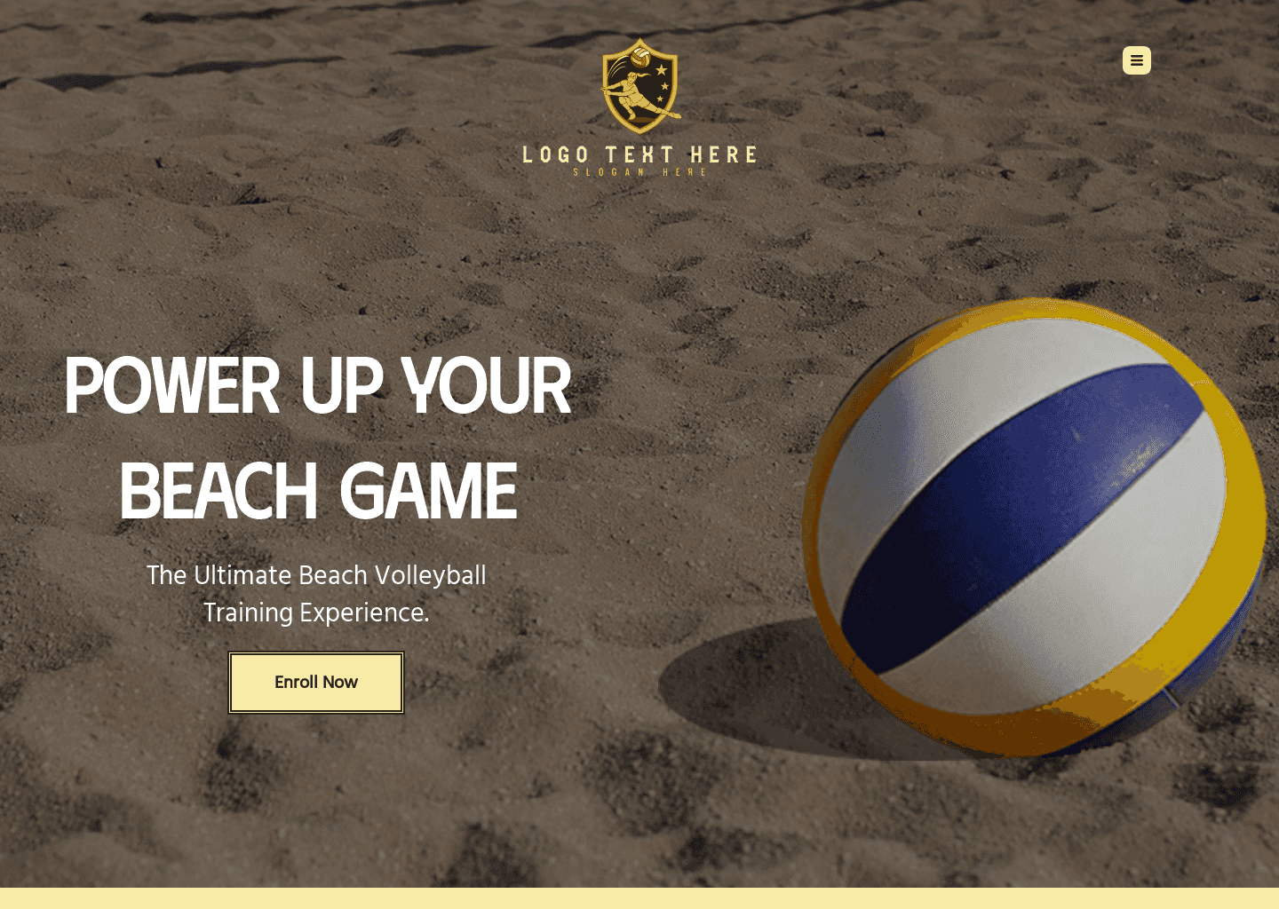 Beach Volleyball Training Website Preview