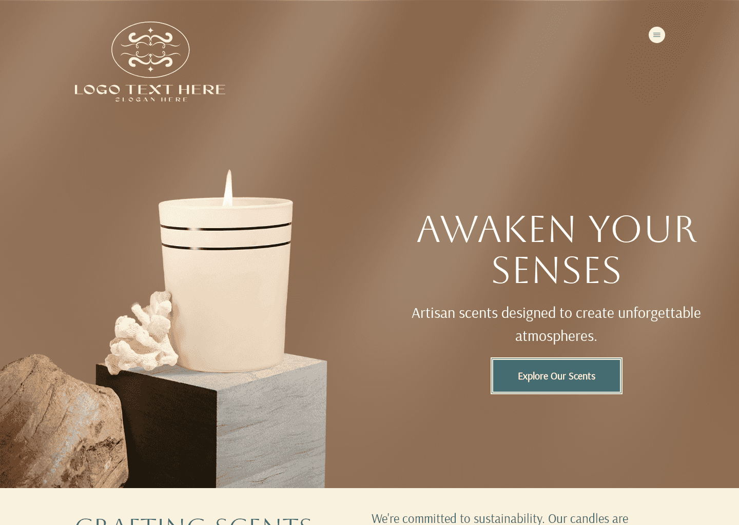 Handmade Scented Candles Website Preview