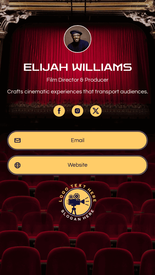 Indie Film Director Digital Business Card Preview