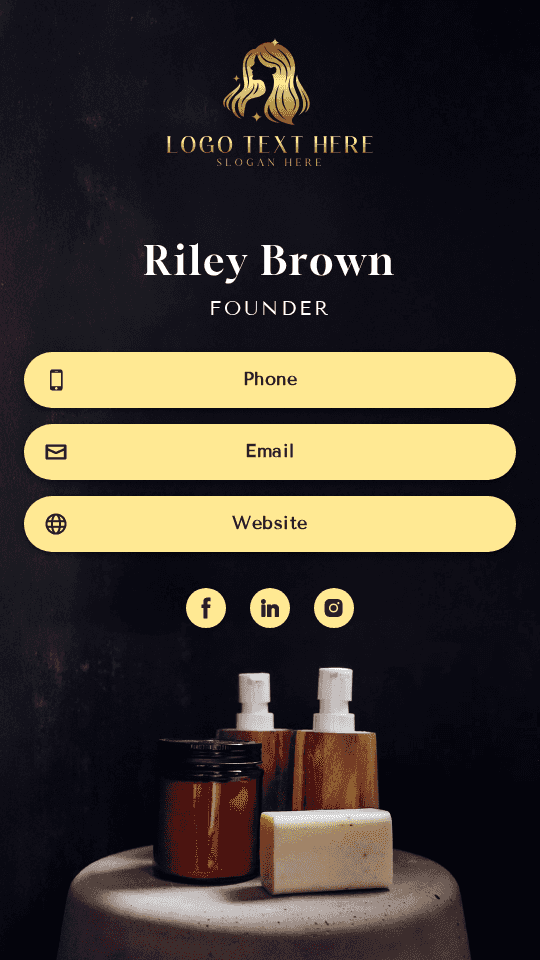 Hair Product Founder Digital Business Card Preview