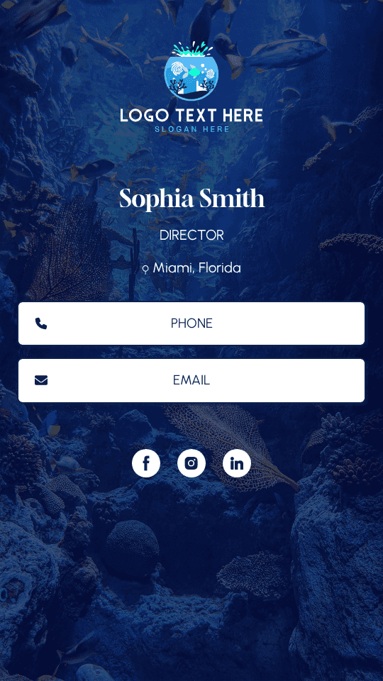 Marine Aquarium Director Digital Business Card