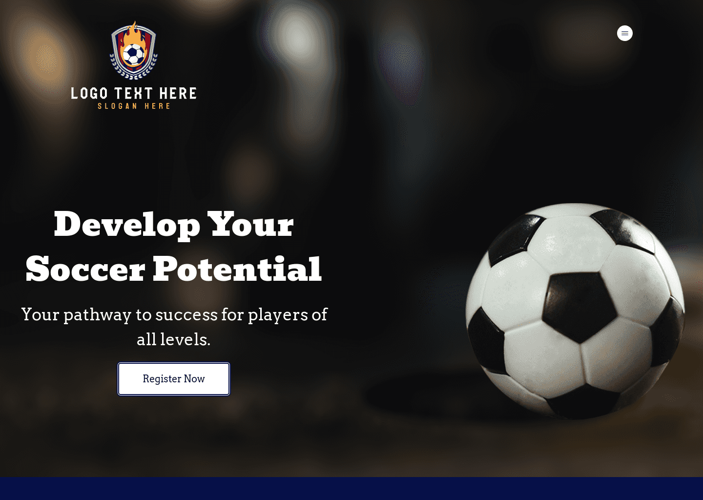 Soccer Training Camp Website Preview