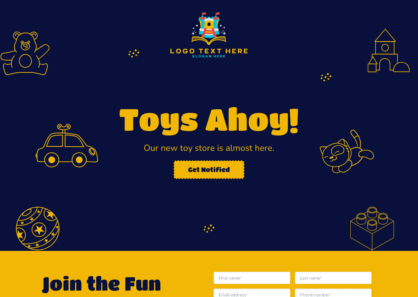 Toy Store Opening Website Preview