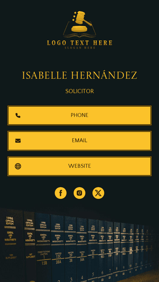 Legal Service Solicitor Digital Business Card Preview