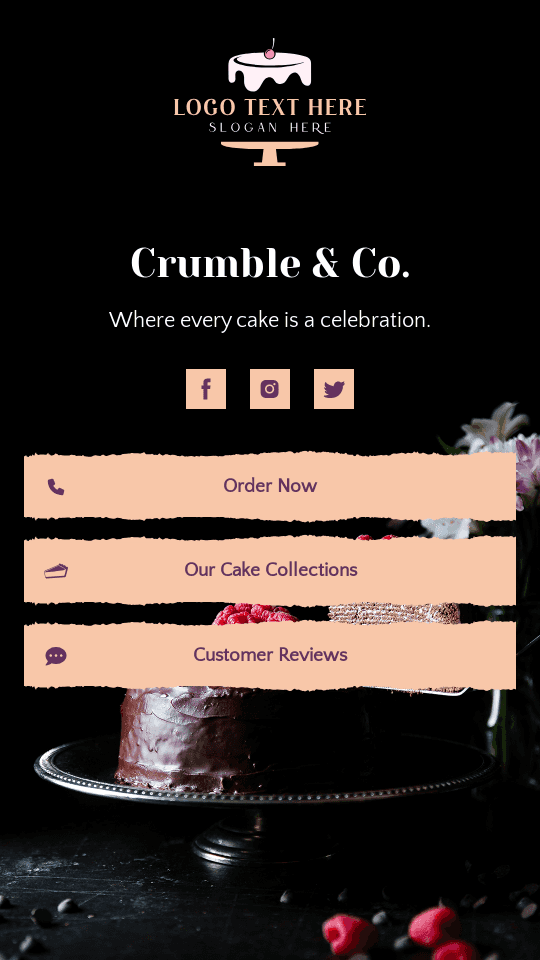 Confectionary Cake Shop Bio link template