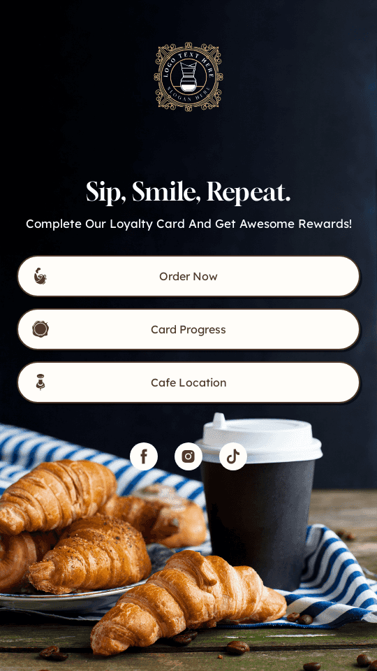 Cafe Loyalty Card Link in Bio